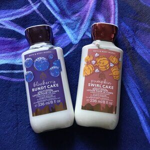 Bath & Body Works "Blueberry Bundt Cake" & "Pumpkin Swirl Cake" lotion bundle
